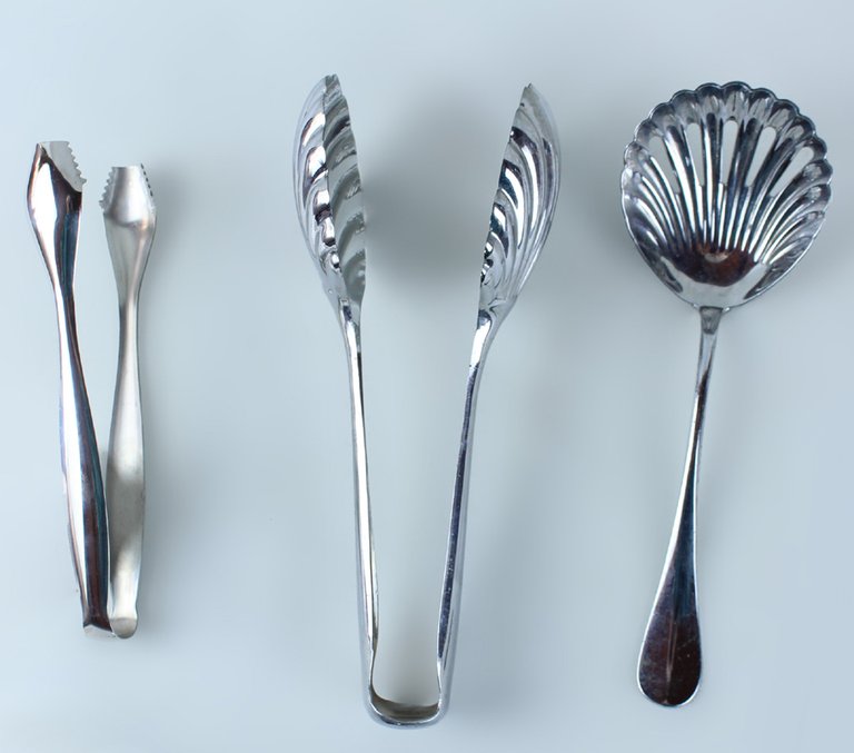 POSATE DA SERVIZIO ACCIAIO INOX: DUE PINZE A CUCCHIAIO + … | Immagine Gallery 3