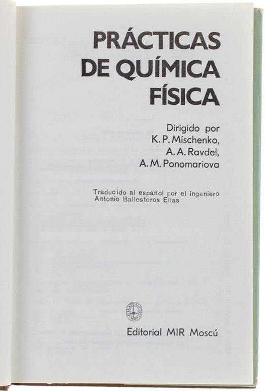 PRACTICAS DE QUIMICA FISICA.