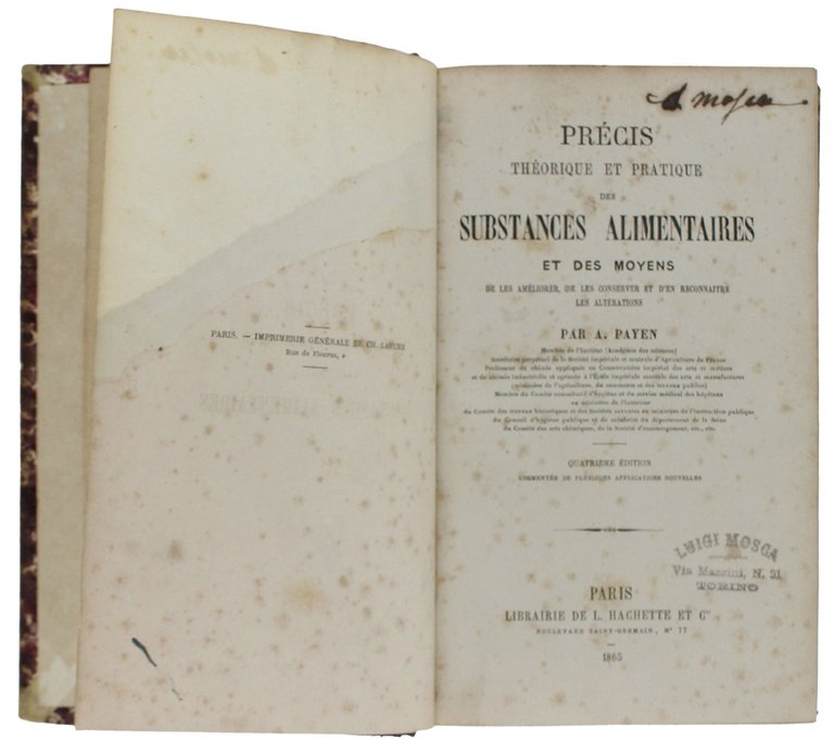PRÉCIS THÉORIQUE ET PRATIQUE DES SUBSTANCES ALIMENTAIRES ET DES MOYENS …