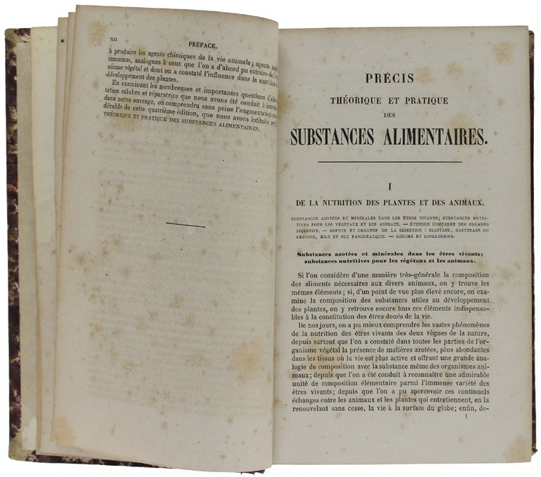 PRÉCIS THÉORIQUE ET PRATIQUE DES SUBSTANCES ALIMENTAIRES ET DES MOYENS …