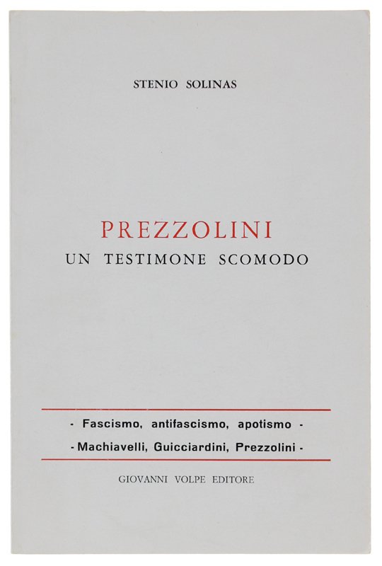 PREZZOLINI UN TESTIMONE SCOMODO [come nuovo]