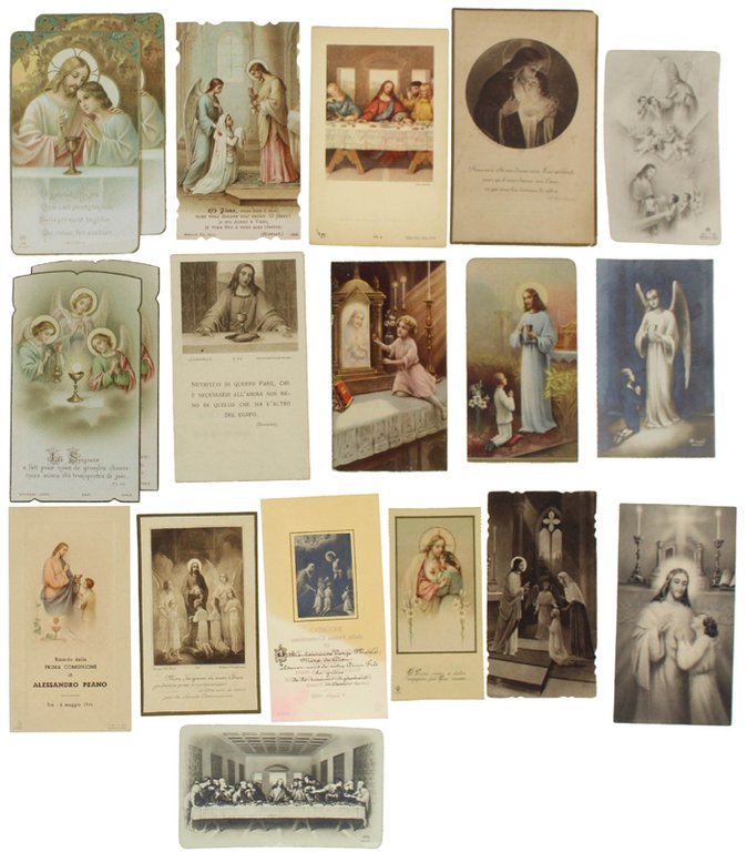 PRIMA COMUNIONE: collezione di 33 ricordini d'epoca (dal 1904 al …