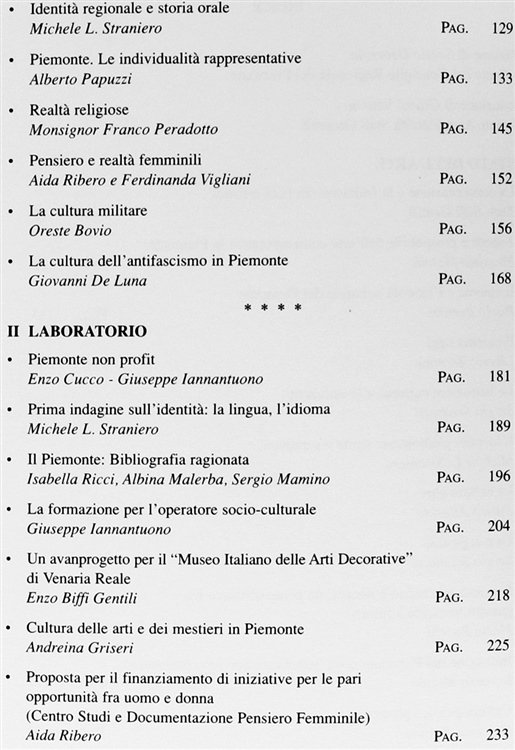 PROGETTI PER L'EUROPA - Riflessioni sull'identità piemontese.