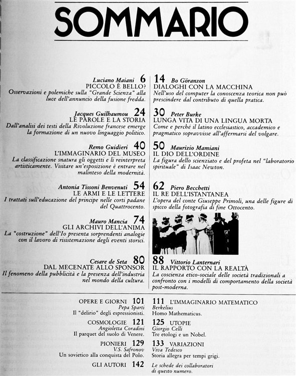 PROMETEO - Rivista trimestrale di scienze e storia. Anno 7 …