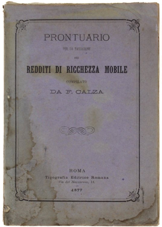 PRONTUARIO PER LA TASSAZIONE DEI REDDITI DI RICCHEZZA MOBILE.