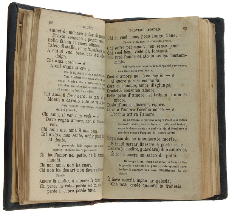PROVERBI TOSCANI raccolti ed illustrati da Giuseppe Giusti - ampliati …