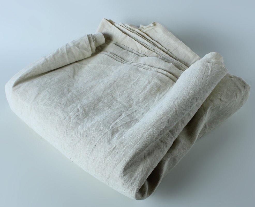 PURO LINO TESSUTO: PEZZA DI TELA GREZZA VINTAGE Misura cm …