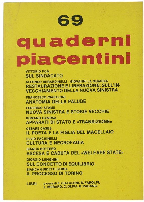 QUADERNI PIACENTINI. N. 69 - Dicembre 1978