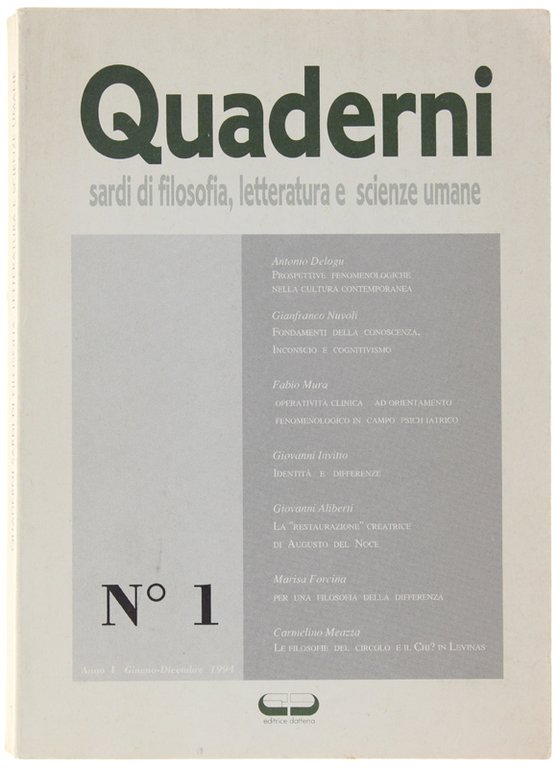 QUADERNI SARDI DI FILOSOFIA, LETTERATURA E SCIENZE UMANE - Anno …