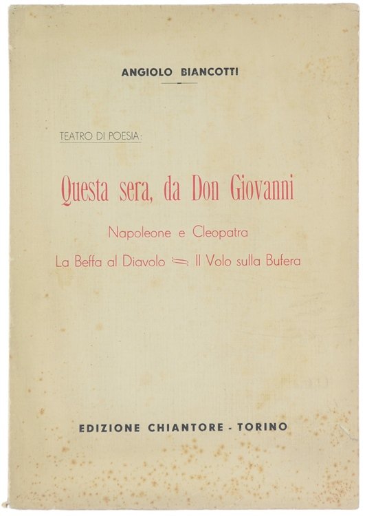 QUESTA SERA, DA DON GIOVANNI - Napoleone e Cleopatra - …
