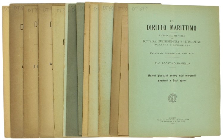 RACCOLTA DI 13 ESTRATTI di argomenti giuridici e note a …