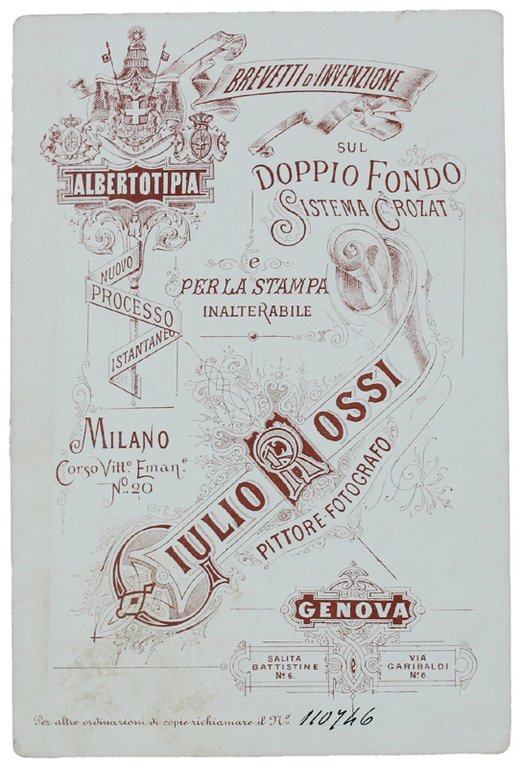 RAGAZZA IN ABITO BIANCO. Foto vintage (1870 ca.) Giulio Rossi …