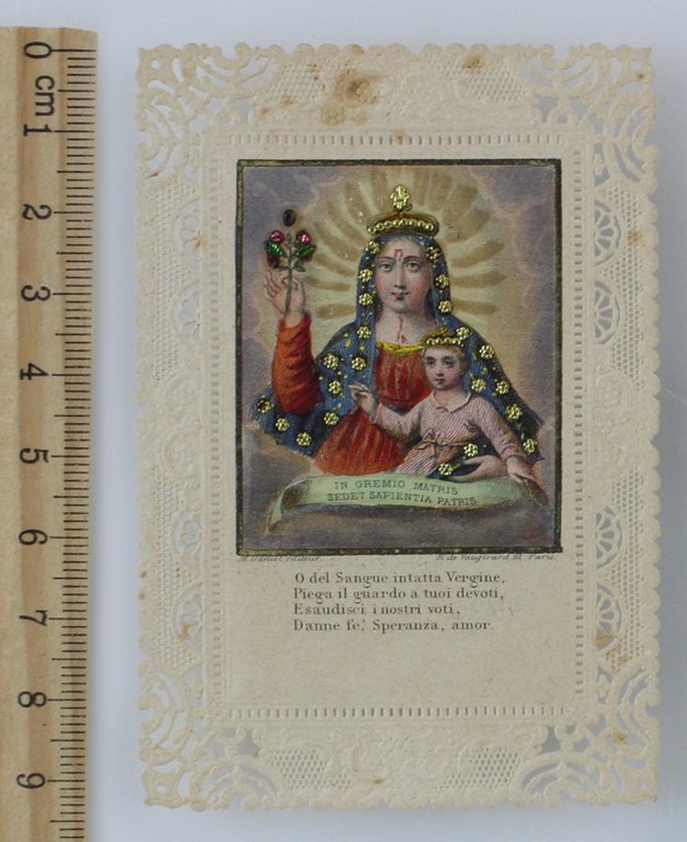 RE - VALLE VIGEZZO: SANTINO ANTICO DIPINTO A MANO: Madonna …