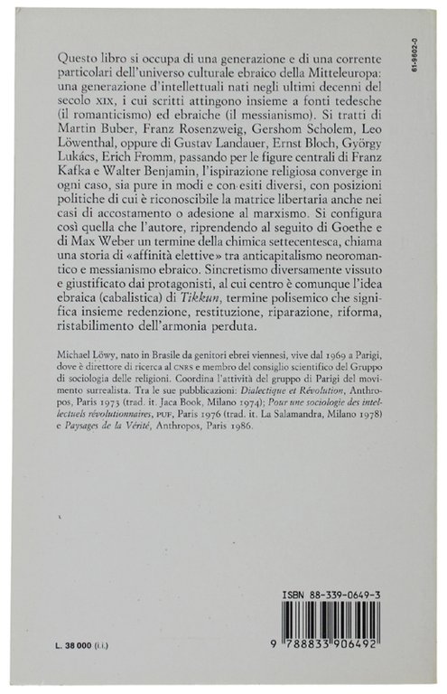 REDENZIONE E UTOPIA. Figure della cultura ebraica mitteleuropea