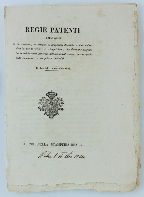 REGIE PATENTI colle quali S.M. concede e assegna a' Brigadieri …