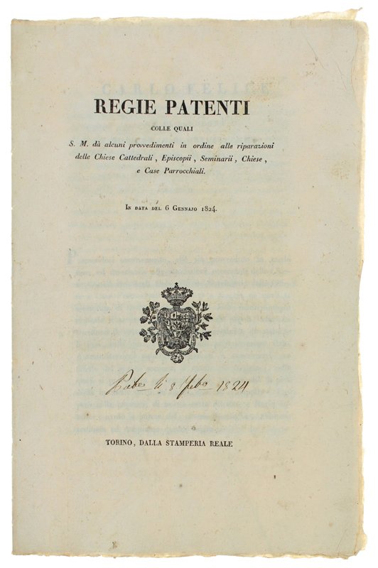 REGIE PATENTI colle quali S.M. dà alcuni provvedimenti in ordine …