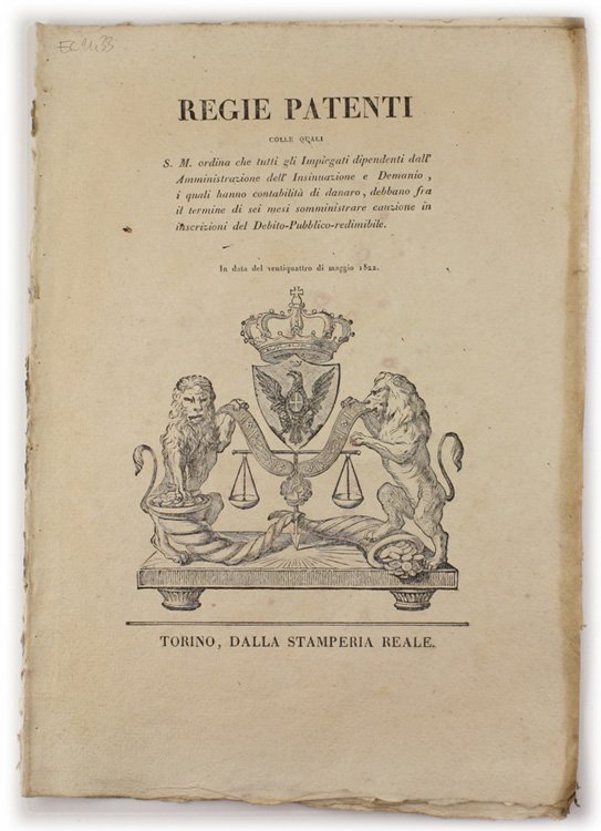 REGIE PATENTI Colle quali S.M. ordina che tutti gli Impiegati …