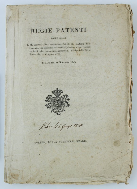 REGIE PATENTI Colle quali S.M. provvede allo accertamento dei debiti, …