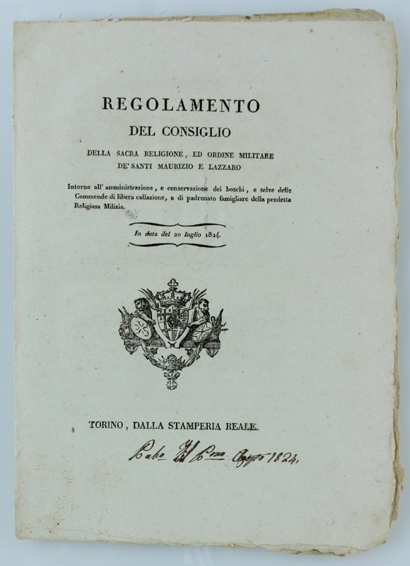 REGOLAMENTO DEL CONSIGLIO DELLA SACRA RELIGIONE, ED ORDINE MILITARE DE' …