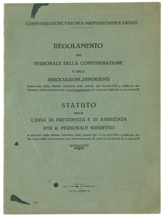 REGOLAMENTO DEL PERSONALE DELLA CONFEDERAZIONE E DELLE ASSOCIAZIONI DIPENDENTI - …