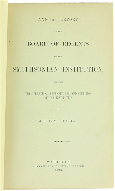 REPORT OF S.P.LANGLEY, SECRETARY OF THE SMITHSONIAN INSTITUTION, FOR THE …
