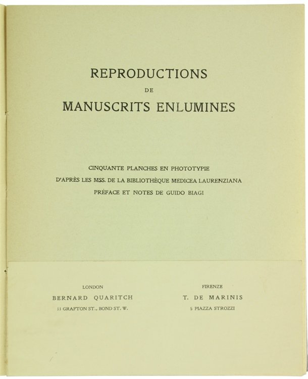 REPRODUCTIONS DE MANUSCRITS ENLUMINES - Cinquante Planches en Phototypie d'après …
