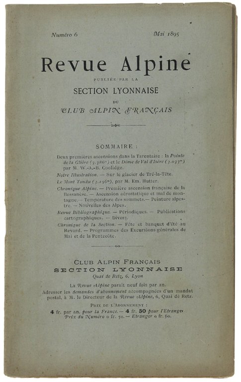 REVUE ALPINE. N. 6, May 1895.