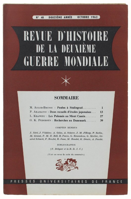 REVUE D'HISTOIRE DE LA DEUXIÈME GUERRE MONDIALE - N. 48 …