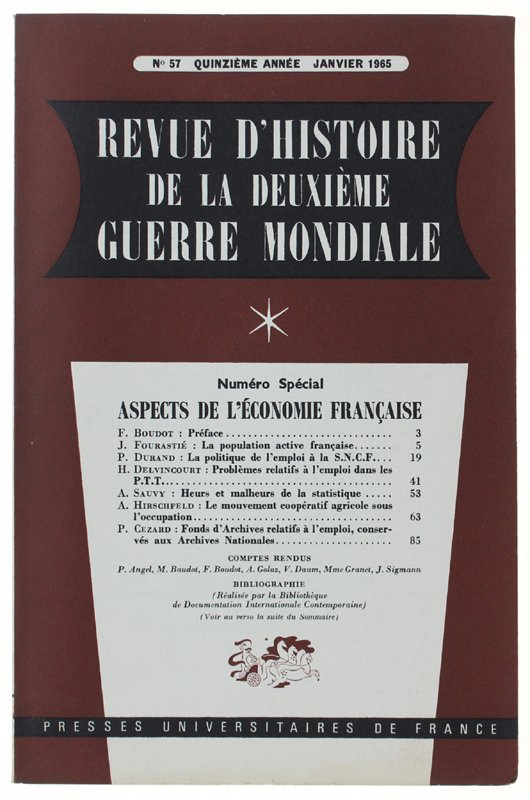 REVUE D'HISTOIRE DE LA DEUXIÈME GUERRE MONDIALE - N. 57 …