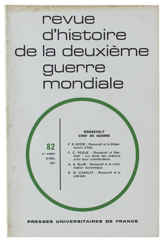 REVUE D'HISTOIRE DE LA DEUXIÈME GUERRE MONDIALE - N.82 - …