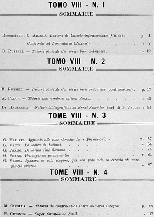 REVUE DE MATHEMATIQUES (Rivista di Matematica). Tome VIII - n. …