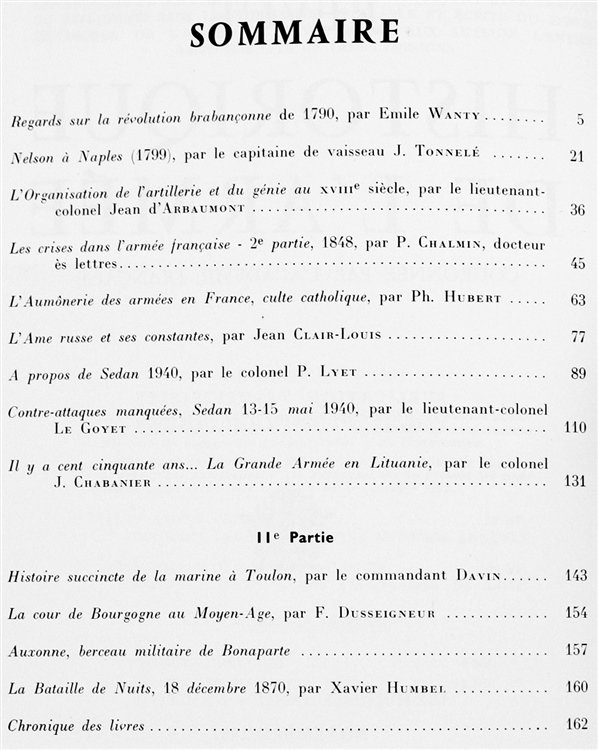 REVUE HISTORIQUE DE L'ARMEE 1962. Publication Trimestrielle redigée au Service …