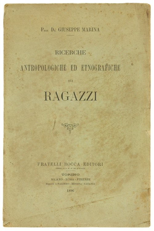 RICERCHE ANTROPOLOGICHE ED ETNOGRAFICHE SUI RAGAZZI.