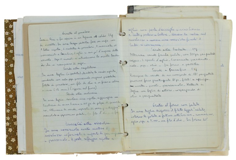 RICETTE MANOSCRITTE + RITAGLI GASTRONOMICI VARI, 1930-1990