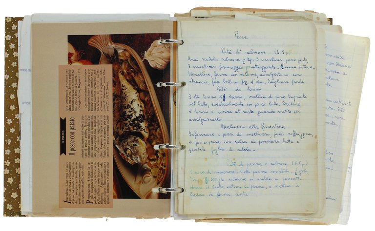 RICETTE MANOSCRITTE + RITAGLI GASTRONOMICI VARI, 1930-1990