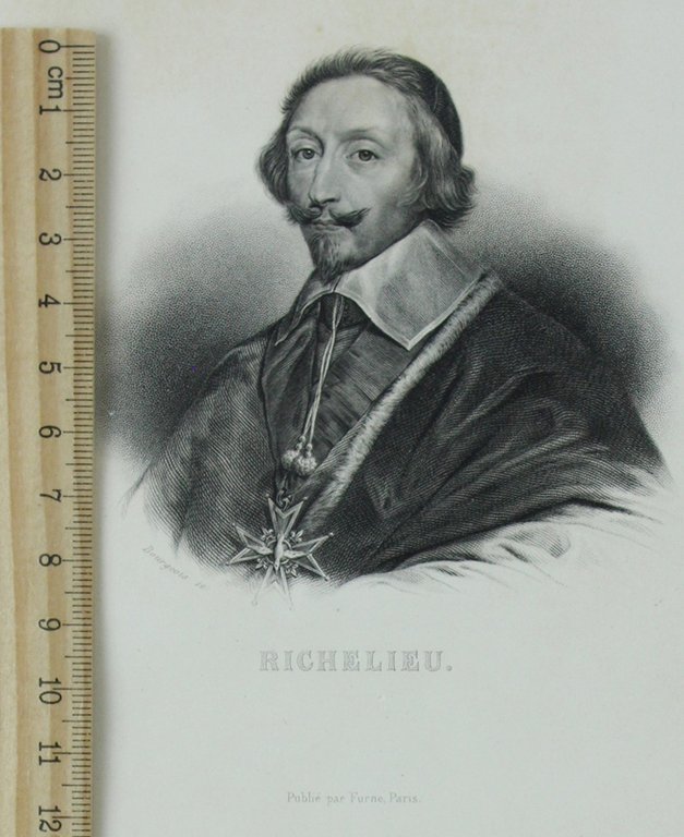 RICHELIEU. [Gravure authentique du XIXe siècle - original print]