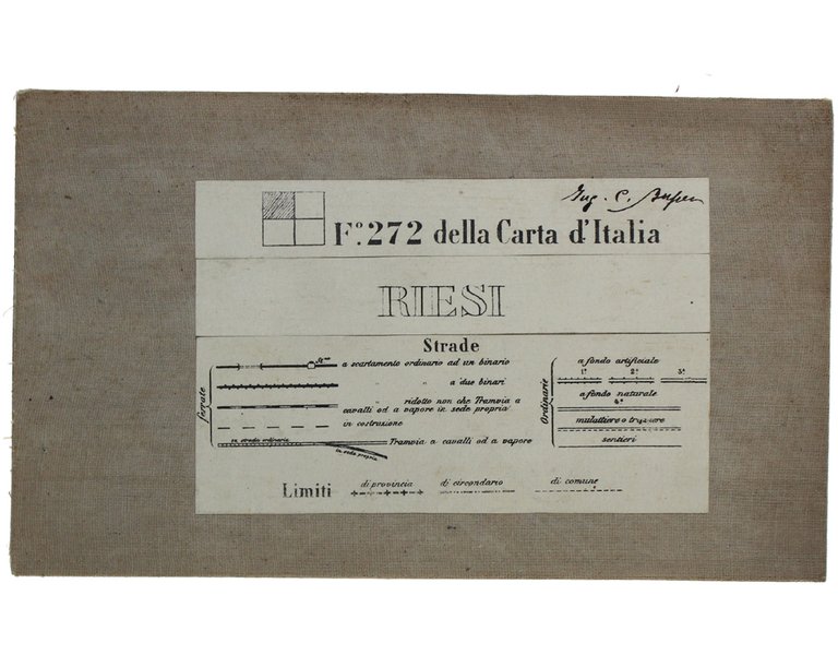 RIESI. Foglio N° 272 della Carta d'Italia. Scala 1:50.000. Longitudine …