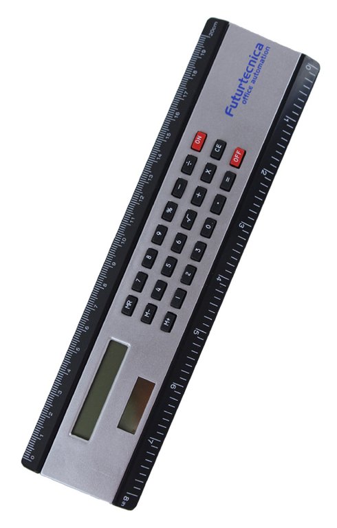 RIGHELLO 20 CM/8 POLLICI + CALCOLATRICE SOLARE "FUTURTECNICA" (NUOVO)