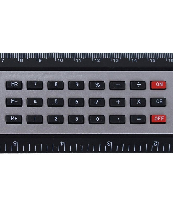 RIGHELLO 20 CM/8 POLLICI + CALCOLATRICE SOLARE "FUTURTECNICA" (NUOVO)