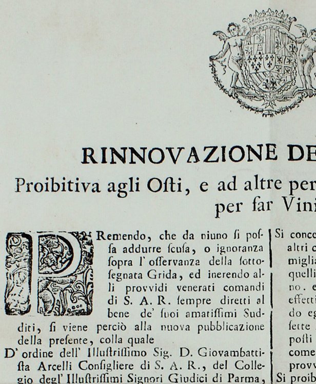 RINNOVAZIONE DELLA GRIDA PROIBITIVA AGLI OSTI, ED ALTRE PERSONE DI …