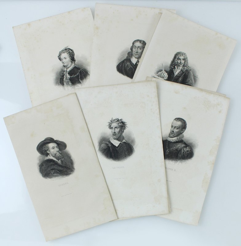 RITRATTI di 16 personaggi storici Gravures authentiques 1840 - Original …