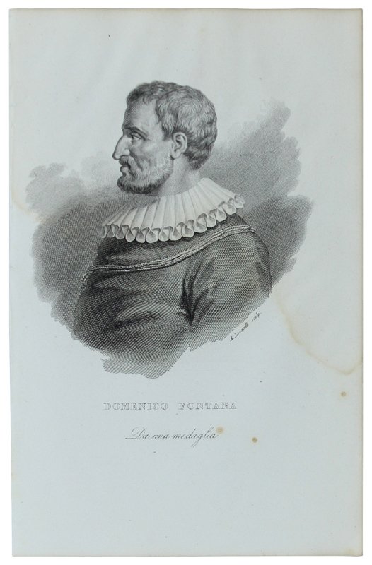 DOMENICO FONTANA. Incisione su rame di A.Locatelli, 1840 ca. (205x130 …