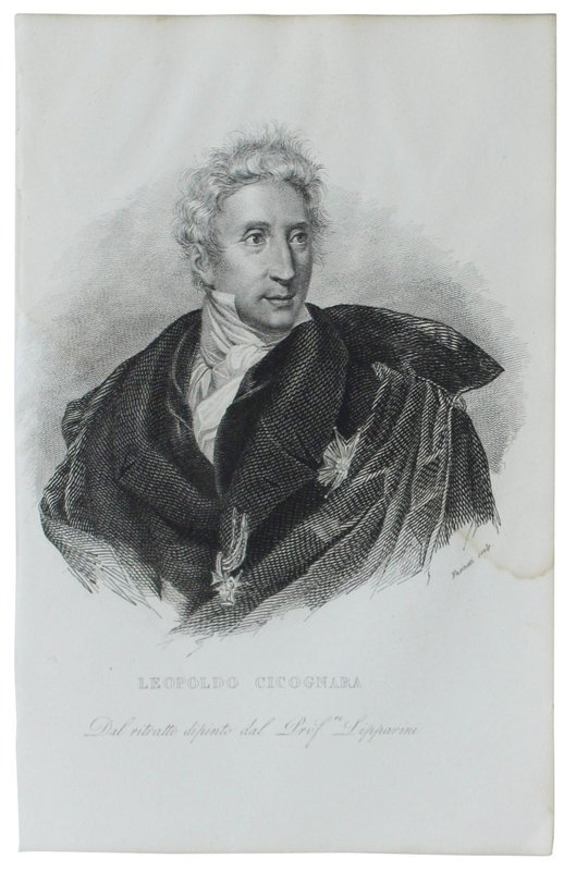 RITRATTO DI LEOPOLDO CIVOGNARA incisione su rame di Fusinati 1836 …