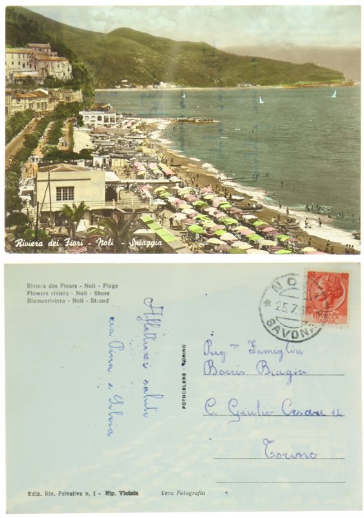 RIVIERA DEI FIORI - NOLI - SPIAGGIA (Cartolina).