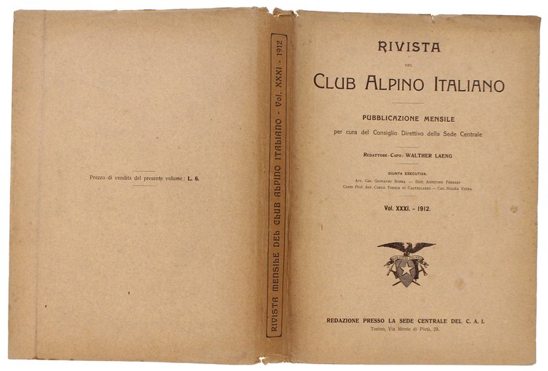 RIVISTA DEL CLUB ALPINO ITALIANO - Anno 1912 - Vol.XXXI … | Immagine Gallery 2
