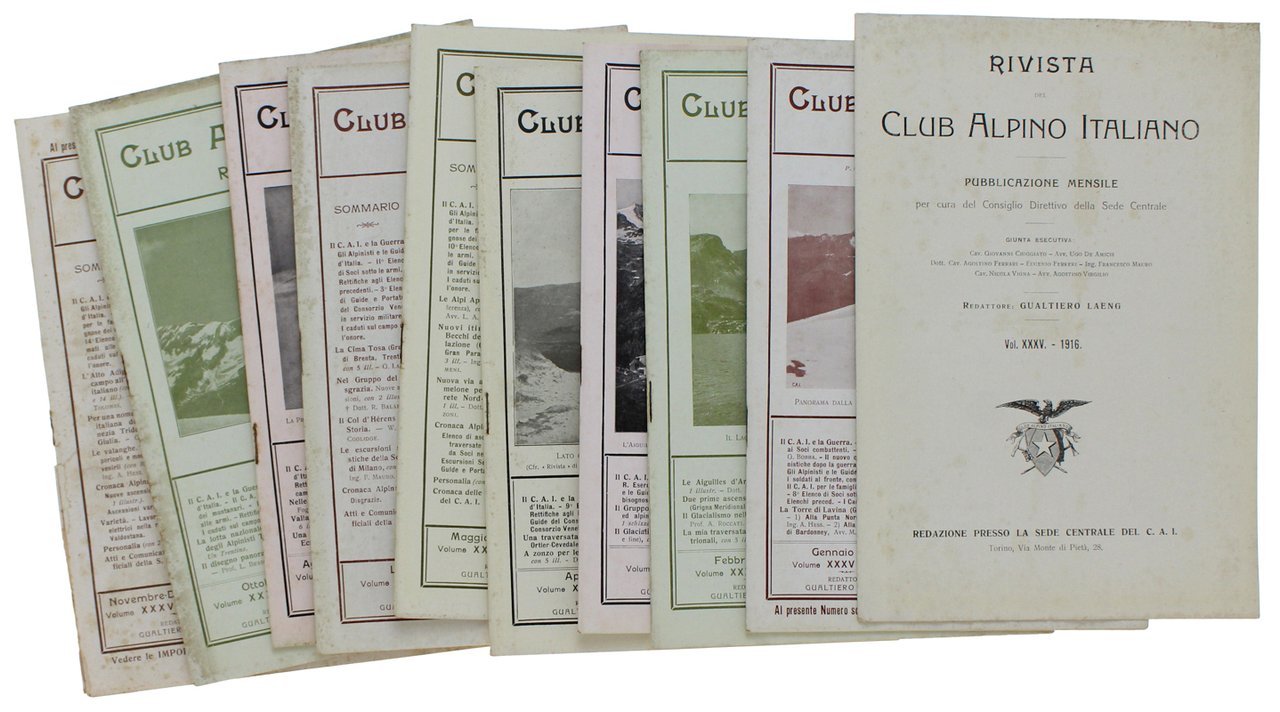 RIVISTA DEL CLUB ALPINO ITALIANO - Anno 1916 - Vol.XXXV … | Immagine principale