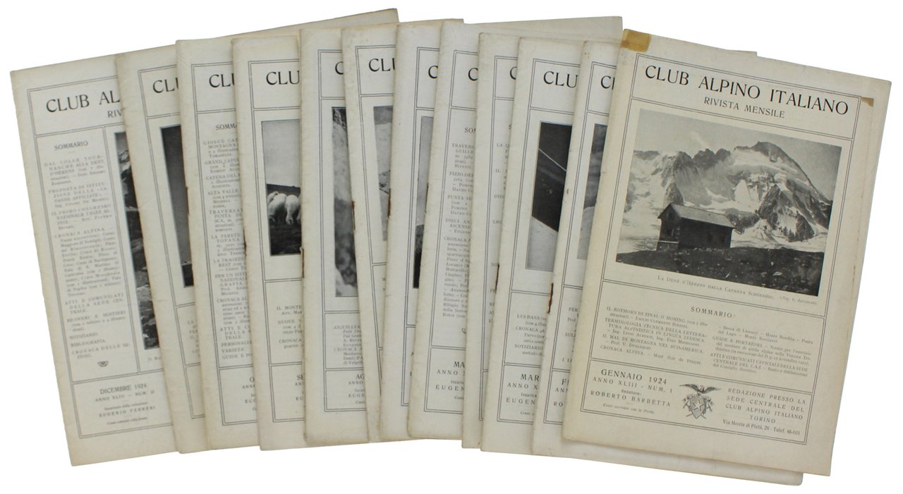 RIVISTA DEL CLUB ALPINO ITALIANO - Anno 1924 - XLIII … | Immagine principale