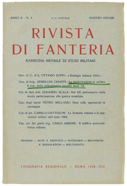RIVISTA DI FANTERIA. Anno II - N. 5 - Maggio …