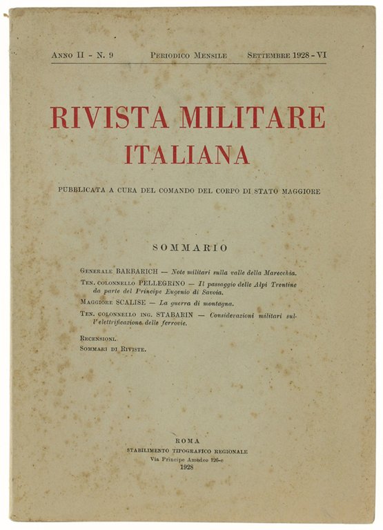RIVISTA MILITARE ITALIANA. Anno II - N. 9 - Settembre … | Immagine Gallery 2