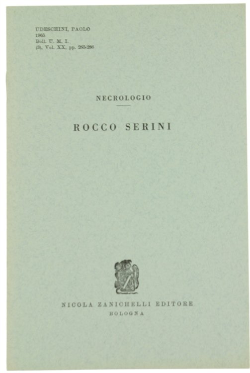 ROCCO SERINI. Commemorazione.